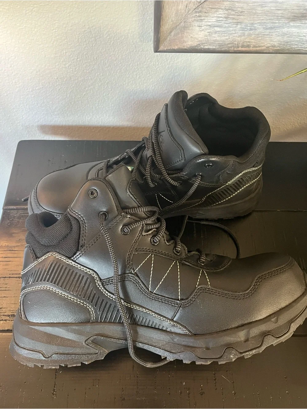 Shoes For Crews Men's Black Lace-Up Safety Boots